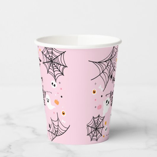 Spooky One Pink Halloween Ghost Pappbecher (Links)