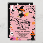 Spooky One Pink Hexy Halloween Party Einladung (Vorne/Hinten)