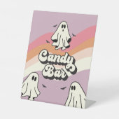 Spooky One Retro Ghost Birthday Candy Bar Sockelschild (Vorderseite)