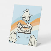 Spooky One Retro Ghost Birthday Snacks Sockelschild (Vorderseite)