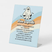 Spooky One Retro Ghost Birthday Time Kapsel Sockelschild (Vorderseite)