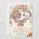 Spooky One Retro Ghost Halloween 1. Geburtstag Einladung (Vorderseite)
