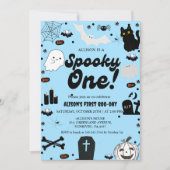 Spooky One Retro Grovy Halloween erster Geburtstag Einladung (Vorderseite)
