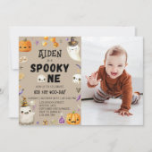 Spooky One Vintag Ghost 1. Geburtstag Einladung (Vorderseite)