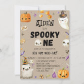 Spooky One Vintag Halloween Ghost Geburtstag Einladung (Vorderseite)