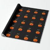 Spooky Orange Black Cat Trick oder Treat Halloween Geschenkpapier (Ungerollt)