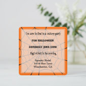 Spooky Orange Black Halloween Spiegweb Einladung (Stehend Vorderseite)