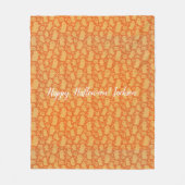 Spooky Orange Ghosts Halloween Fleecedecke (Vorderseite)