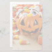 Spooky Orange Halloween Candy Briefpapier (Vorne/Hinten)
