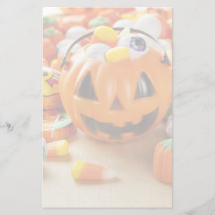 Spooky Orange Halloween Candy Briefpapier