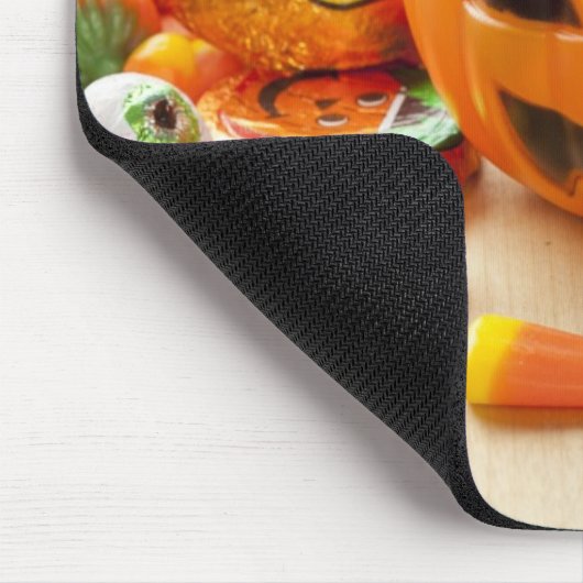 Spooky Orange Halloween Candy Mousepad (Ecke)