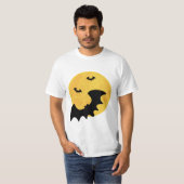 Spooky Orange Halloween Haunted House T-Shirt (Vorne ganz)