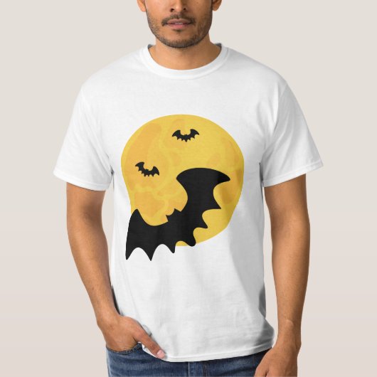 Spooky Orange Halloween Haunted House T-Shirt (Vorderseite)