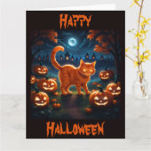 Spooky Orange Kitten zu Halloween Karte (Gelbe Blume)