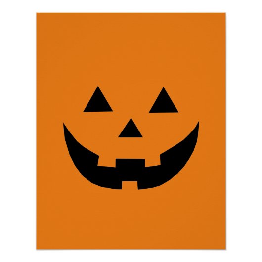 Spooky Orange Kürbislaterne Kürbis Spaß Halloween Poster (Vorderseite)
