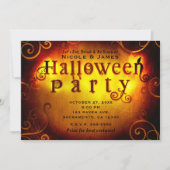 Spooky Orange Trick oder Treat Halloween-Party Einladung (Vorderseite)