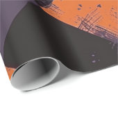 Spooky Orange und Black Checkered Halloween Patter Geschenkpapier (Rolleneckpunkt)