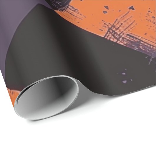 Spooky Orange und Black Checkered Halloween Patter Geschenkpapier (Rolleneckpunkt)