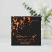 Spooky Orange und Black Paint Whimsical Halloween Einladung (Stehend Vorderseite)