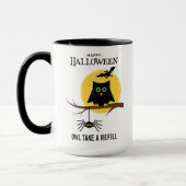 Spooky Owl and Spider Customizable Halloween Tasse (Links)