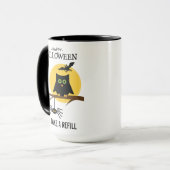 Spooky Owl and Spider Customizable Halloween Tasse (Vorderseite Links)