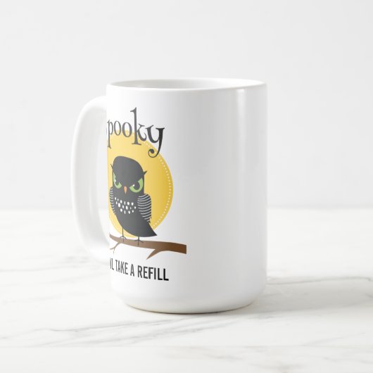 Spooky Owl Anpassbar Halloween Kaffeetasse (Vorderseite Links)
