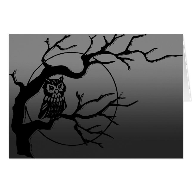 Spooky Owl Card (Vorderseite (Horizontal))