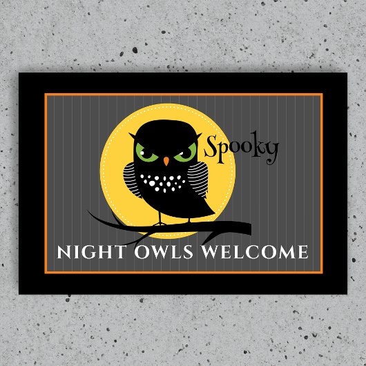 Spooky Owl Full Moon Halloween Fußmatte