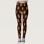 Spooky Owl Halloween Leggings (Vorderseite)