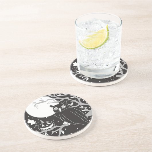 Spooky Owl Halloween Untersetzer (Seite)