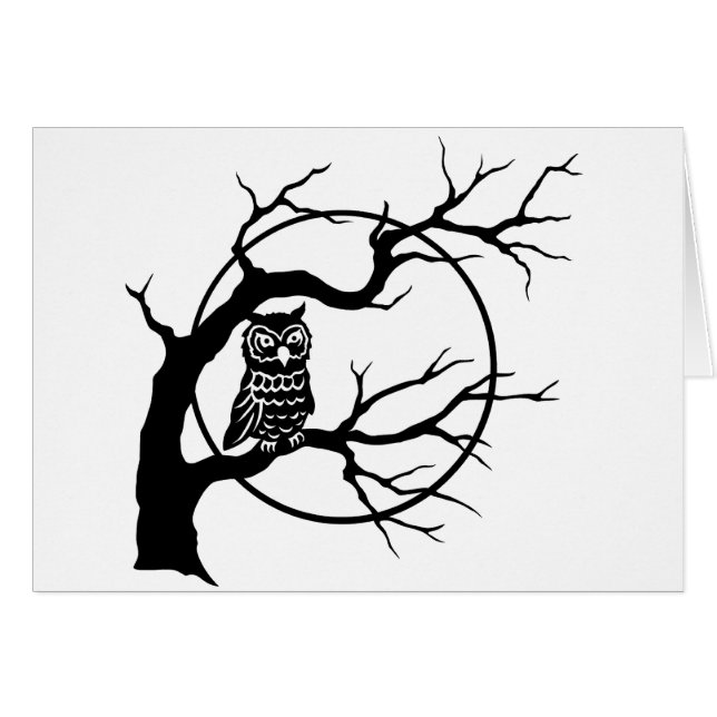 Spooky Owl im Baum (Vorderseite (Horizontal))