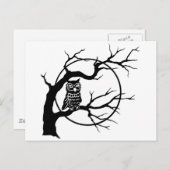 Spooky Owl im Baum Postkarte (Vorne/Hinten)