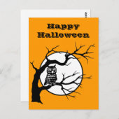Spooky Owl im Baum Postkarte (Vorne/Hinten)
