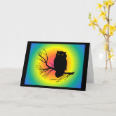 Spooky Owl Karte (Gelbe Blume)