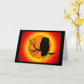 Spooky Owl Karte (Gelbe Blume)