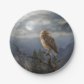 Spooky Owl Moon Graphic Pappteller (Vorderseite)