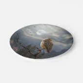 Spooky Owl Moon Graphic Pappteller (Schrägansicht)