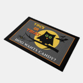 Spooky Owl Spiole Halloween Fußmatte (Schrägansicht)