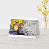 Spooky Owl Vintage Karte (Gelbe Blume)