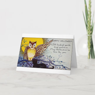 Spooky Owl Vintage Karte