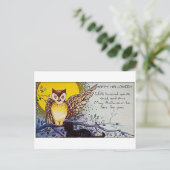 Spooky Owl Vintage Postkarte (Stehend Vorderseite)