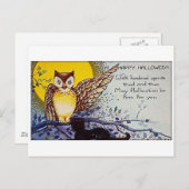 Spooky Owl Vintage Postkarte (Vorne/Hinten)