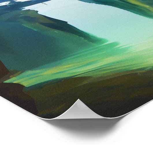 Spooky Owl Water Bridge Hexe AI Art Matte Value Poster (Ecke)