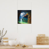 Spooky Owl Water Bridge Hexe AI Art Matte Value Poster (Küche)