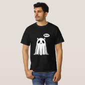 Spooky Panda Cat Ghost - Niedlicher Halloween Boo T-Shirt (Vorne ganz)