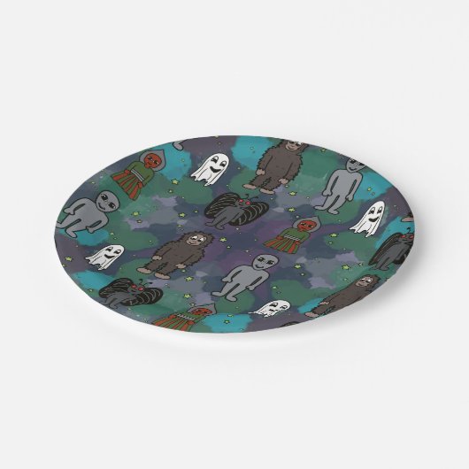 Spooky Paper Plate Pappteller (Schrägansicht)