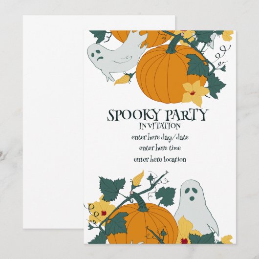 Spooky-Party Einladung (Vorne/Hinten)