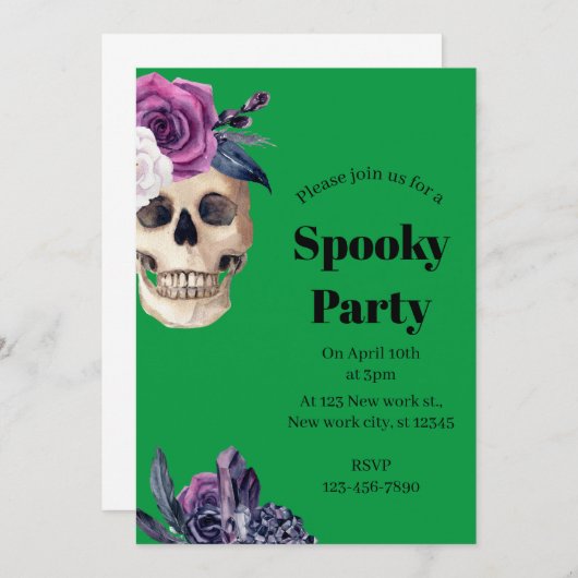 Spooky Party Halloween Einladung (Vorne/Hinten)