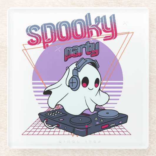 Spooky Party Halloween Glasuntersetzer (Vorderseite)