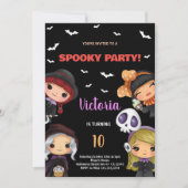 Spooky Party Schwarzes Halloween Einladungen (Vorderseite)
